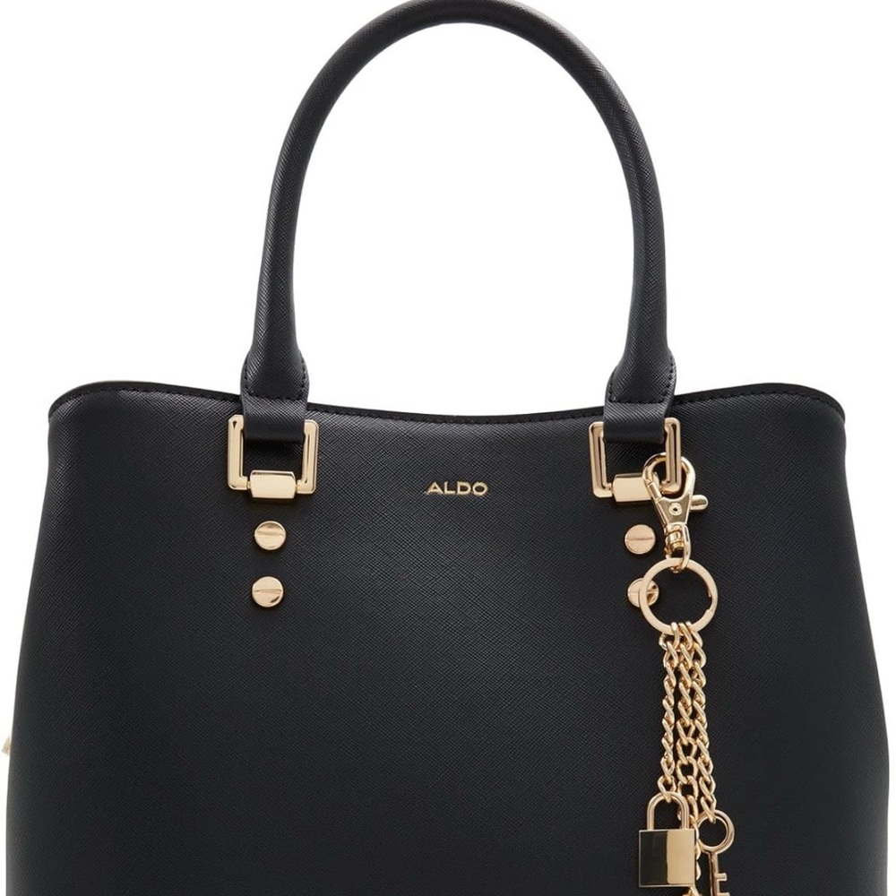 Aldo Black Tote with Gold Details